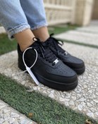 تصویر کتانی زنانه نایکی مدل AirForce چرم مشکی سایز ۳۹ 