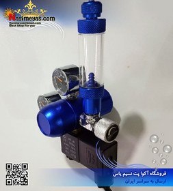 تصویر مانومتر و رگلاتور co2 مدل ST-03-01 شیر برقی دار پرفشنال Professional Aquarium Co2 Regulator