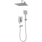 تصویر دوش حمام کسری مدل دامون توکارکروم مات(تیپ4 بازویی دیواری) 