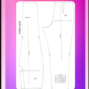 تصویر الگو آماده شلوار زنانه سایز 36 
