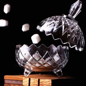 تصویر قندان سه پایه بلور کاوه مدل میشل بسته 6 عددی 