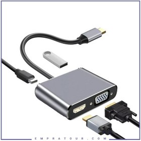 تصویر هاب تایپ سی 4 پورت کوتتسی Coteeci Type-C To HDMI Multiport Adapter 83013 