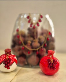 تصویر گوشواره دونه اناری یلدا 