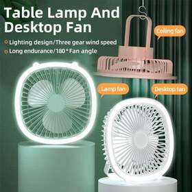 تصویر پنکه چراغ دار رومیزی و آویز Desktop Fan 