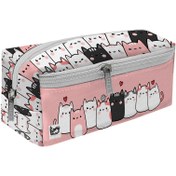 تصویر جامدادی مستر راد مدل سه زیپ طرح گربه فانتزی 