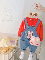 تصویر ست سه تیکه بیلر بلوز وارداتی تدی سایز ۴ تا ۶ سال 