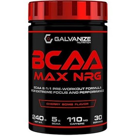تصویر مکمل بی سی ای ای گالوانایز مدل BCAA MAX NRG وزن ۲۴۰ گرم 