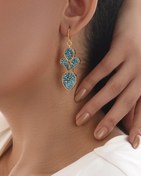 تصویر گوشواره نقره و فیروزه P1400 