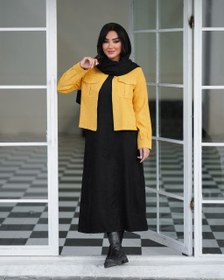 تصویر سارافون کت لنین مدل عسل و غزل سایز بندی کد 7012 Asal and Ghazal coat sarafan