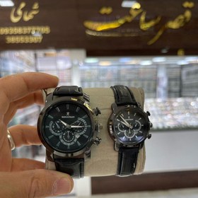 تصویر ساعت طرح سه موتور سه موتور پایین طرح کوکو ست - مشکی / زنانه The watch with three motors design is the bottom three motors design of Coco