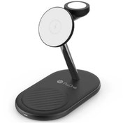 تصویر ‎⁨شارژر بی‌سیم مگنتی و پایه نگهدارنده موبایل 3 در 1 پرووان 