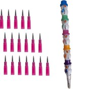 تصویر مداد فشنگی مدل آدم برفی به همراه نوک مجموعه 20 عددی 