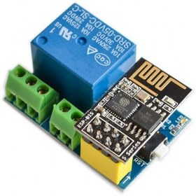 تصویر ماژول رله با قابلیت مانیتورینگ وایفای ESP01 ( هسته ESP8266 ) 