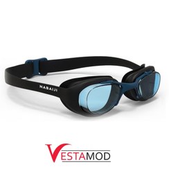 تصویر عینک شنا نابایجی مردانه لنز شفاف رنگ مشکی مدل – Nabaiji adult swimming goggles clear lenses |100XBASE 