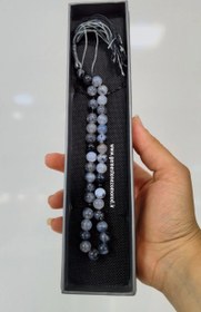 تصویر تسبیح عقیق شجر ترکیده ۳۳ دانه سایز مهره ۸ 