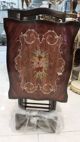 تصویر میز عسلی تاشو چهار تیکه MDF طرح گلبرگ 