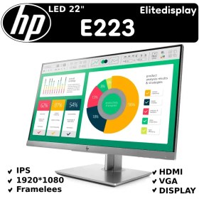 تصویر مانیتور اچ پی مدل E223 سایز 21.5 اینچ ا Hp E223 Monitor 21.5 Inch Hp E223 Monitor 21.5 Inch