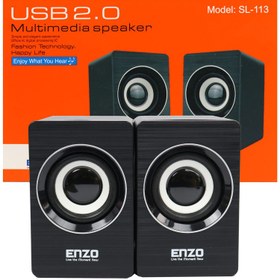 تصویر اسپیکر دو تکه Enzo مدل SL-113 Enzo SL113 multimedia USB 2.0 Speaker