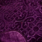 تصویر پتو گلبافت طرح گل برجسته تک رنگ - بنفش - دونفره golbaft