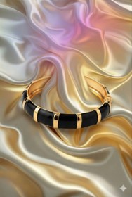 تصویر بنگل زنانه فنری black gold 