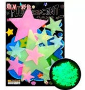 تصویر استیکر کودک طرح ستاره شب تاب مجموعه 12 عددی ا Set of 12 children's stickers with firefly star designs Set of 12 children's stickers with firefly star designs