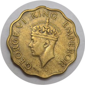 تصویر سکه هند انگلیس 1 آنه جرج ششم انگستان 