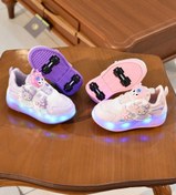 تصویر کفش اسکیتی کرومی چراغدار دخترانه و پسرانه 