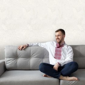 تصویر کاغذ دیواری هاش دو او H2O طرح بافت سفید و کرم کد ۹۳۸W و ۹۰۷C 