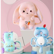 تصویر ضربه گیر سر نوزاد و کودک مدل کوله پشتی طرح سر حیوانات 