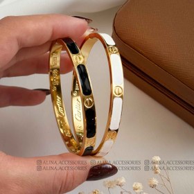 تصویر بنگل کارتیه لاو میناکاری استیل 