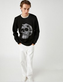 تصویر هودی با طرح جمجمه برند Koton Skull Printed Sweatshirt