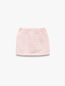 تصویر خرید اینترنتی دامن کوتاه نوزادی دخترانه صورتی کوتون 6WMG70004AW Beli Lastikli Ekoseli Tüvit Etek