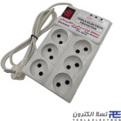 تصویر چندراهی برق تسلا مدل TSP-62500 با ۶ خروجی و طول کابل ۱.۶۵ متر 