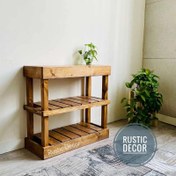 تصویر جاکفشی چوبی روستیک دکور مدل H1 