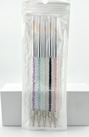 تصویر ست قلم طراحی ۲ طرفه ۵ عددی 