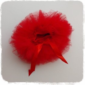 تصویر شورت دامنی توری قرمز 