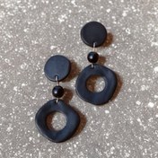 تصویر گوشواره سنگ اونیکس ترند جدید 