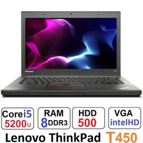 تصویر لپ تاپ استوک لنوو T450 | 8GB RAM | 500GB HDD | i5 Laptop Lenovo  Thinkpad T450