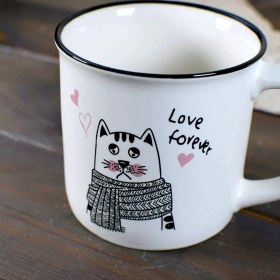 تصویر ماگ سرامیکی طرح گربه 