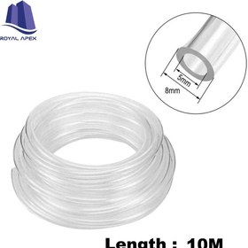 تصویر شیلنگ 10 متری Royal Apex PU - 8x5mm، Clear - 10m - ارسال 20 روز کاری 