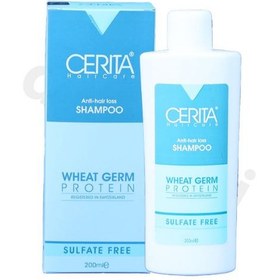 تصویر شامپو ضد ریزش و تقویت کننده سریتا بدون سولفات حاوی جوانه گندم Cerita shampoo Anti Hair Loss and Wheat Germ Protein sulfate free 200ml