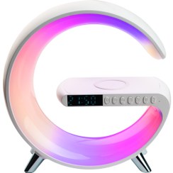 تصویر چراغ خواب اسپیکر دار RGB مدل G با شارژر وایرلس 