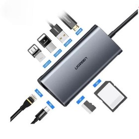 تصویر هاب 8 پورت USB-C یوگرین مدل CM121 50538 Hub UGREEN USB-C CM121 50538