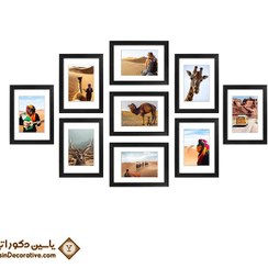 تصویر قاب عکس دکوراتیو 9 عددی مدل DT92P مشکی 