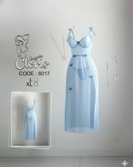 تصویر لباس خواب فانتزی توری بدن نما cloris کد 6017 