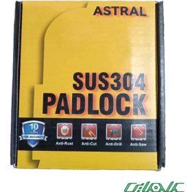 تصویر قفل کتابی استنلس استیل Astral مدل SUS304 