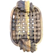 تصویر ظرف چوبی مدل حصیر - چوب گردو 