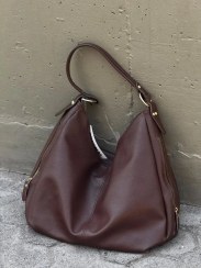 تصویر کیف تک بند کنارزیپ مدل شل - قهوه ای 