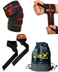 تصویر بند حرفه ای لیفتینگ - مچ دست - بسته بندی زانو - کوله پشتی ست 4 تایی مردانه|زنانه - Dex Supports Lasting Energy TPS99123212 