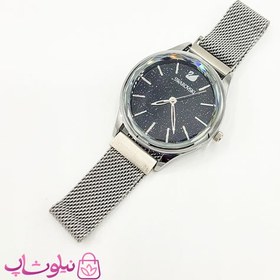 تصویر ساعت مچی سواروسکی زنانه موتور ژاپن مدل نقره ای مشکی کد 1200 کد 1657174 